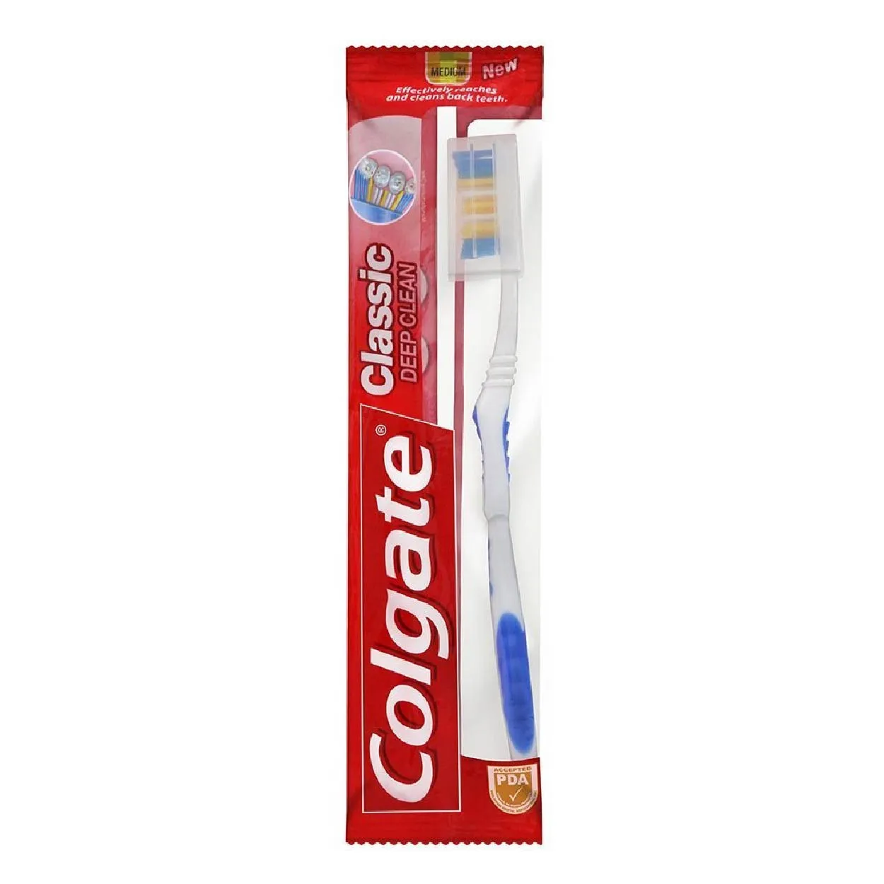 Colgate Toothbrush Classic Deep Clean Medium withCap FlowWrap 1pc