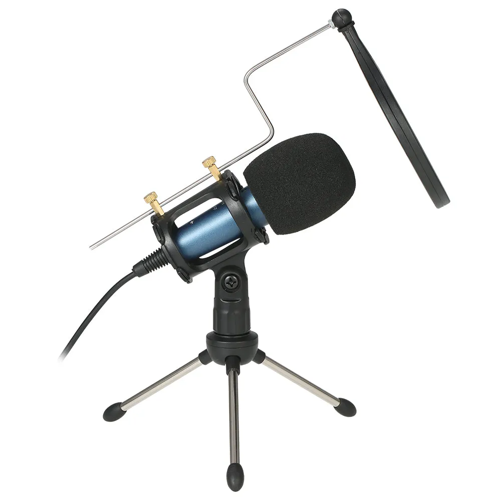 Condenser Microphone with 3.5mm Cable Noise Reduction/Tripod Stand