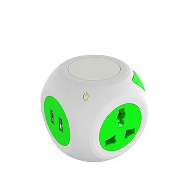 Cube Plug with LED night light and 4 USB ports.