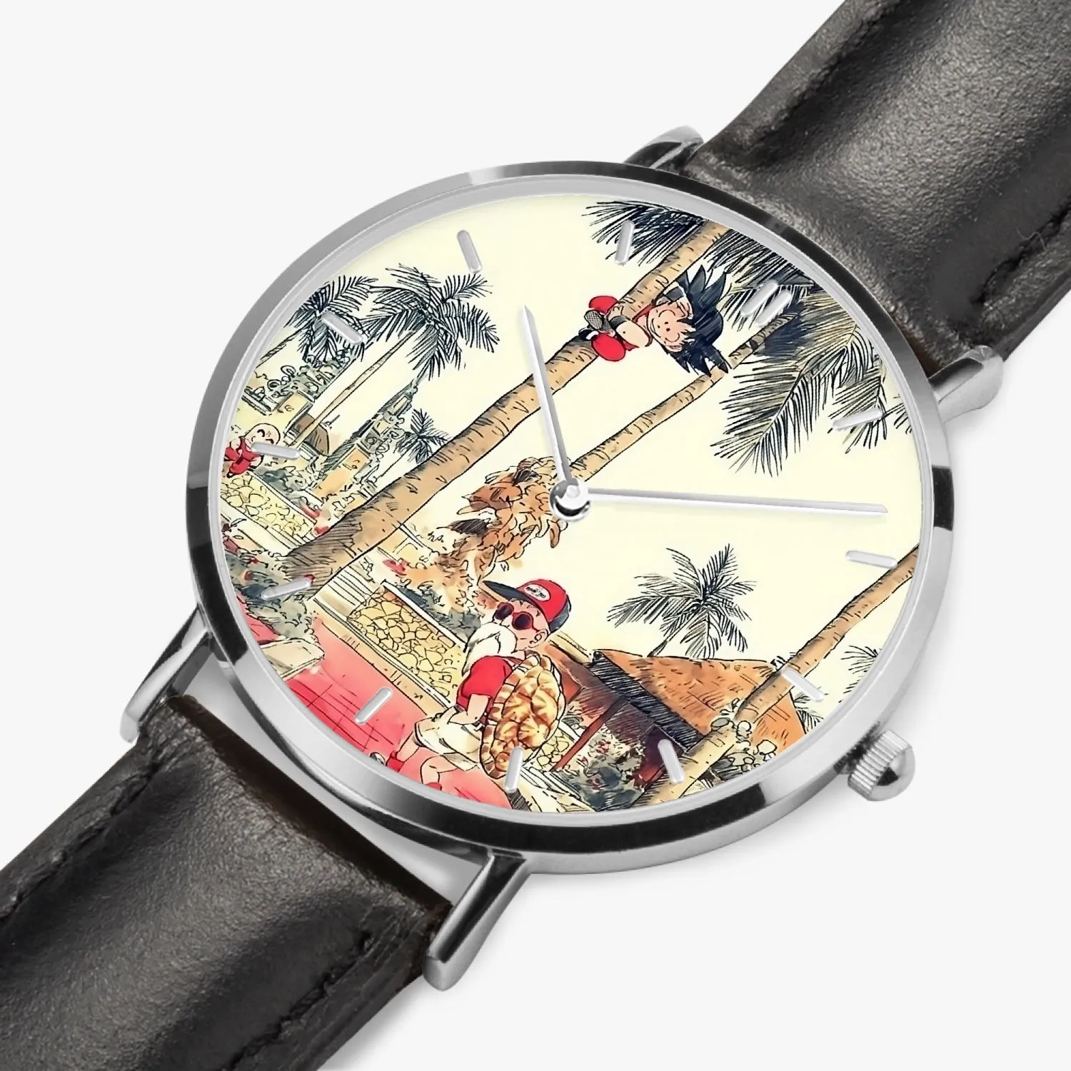 DBZ-Store Cute Palm Tree Kid Goku Master Roshi Vintage Watch