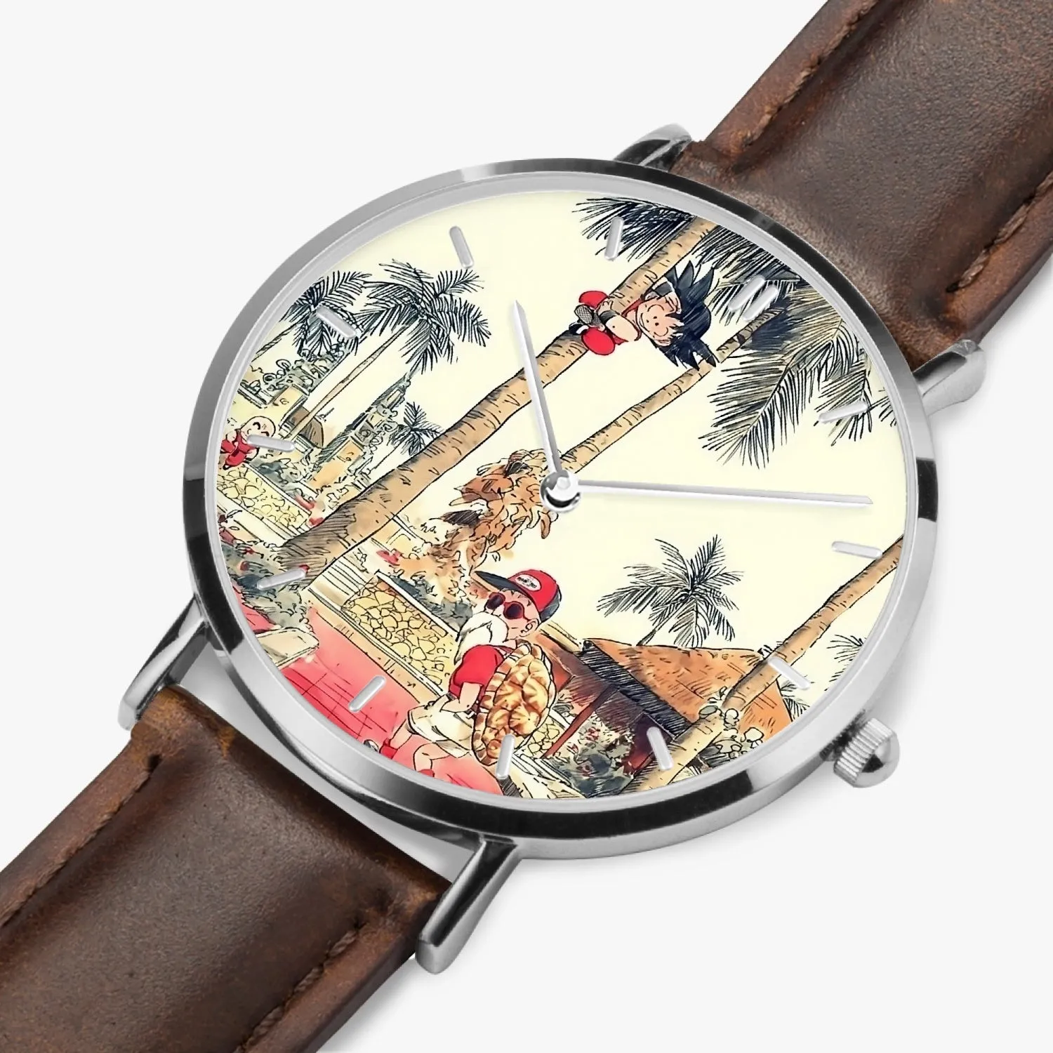 DBZ-Store Cute Palm Tree Kid Goku Master Roshi Vintage Watch