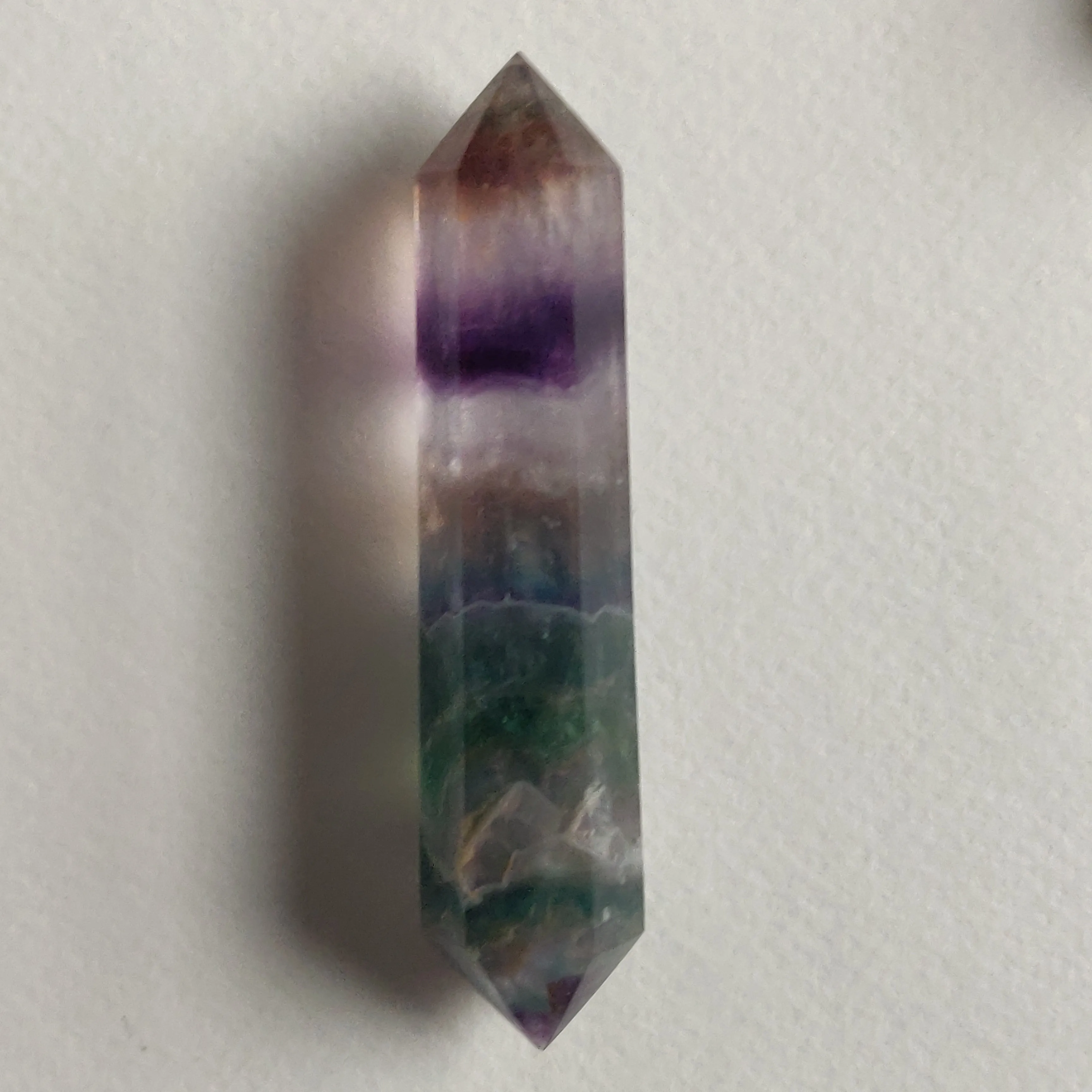 Double Terminated Rainbow Fluorite Point (#5)