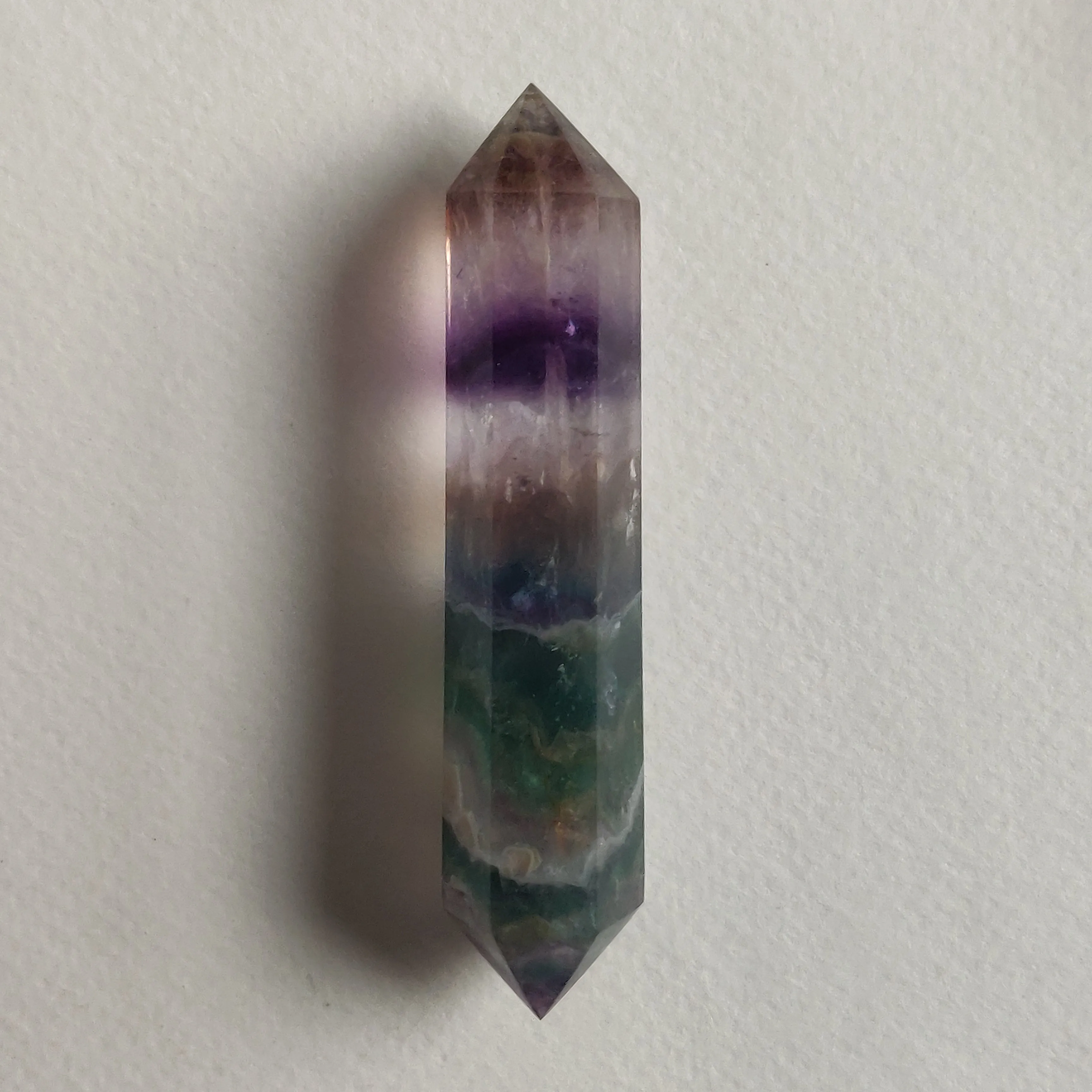 Double Terminated Rainbow Fluorite Point (#5)