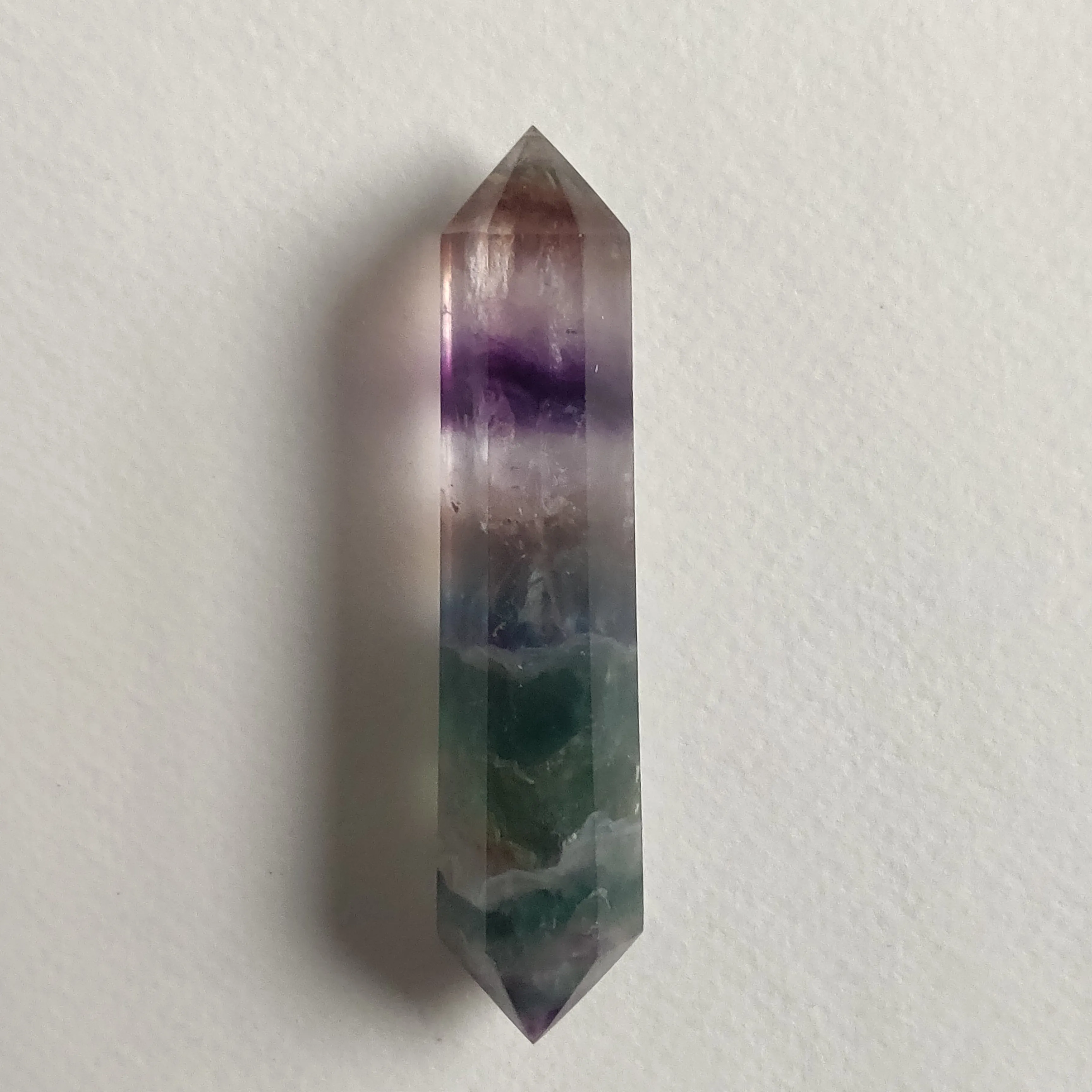 Double Terminated Rainbow Fluorite Point (#5)