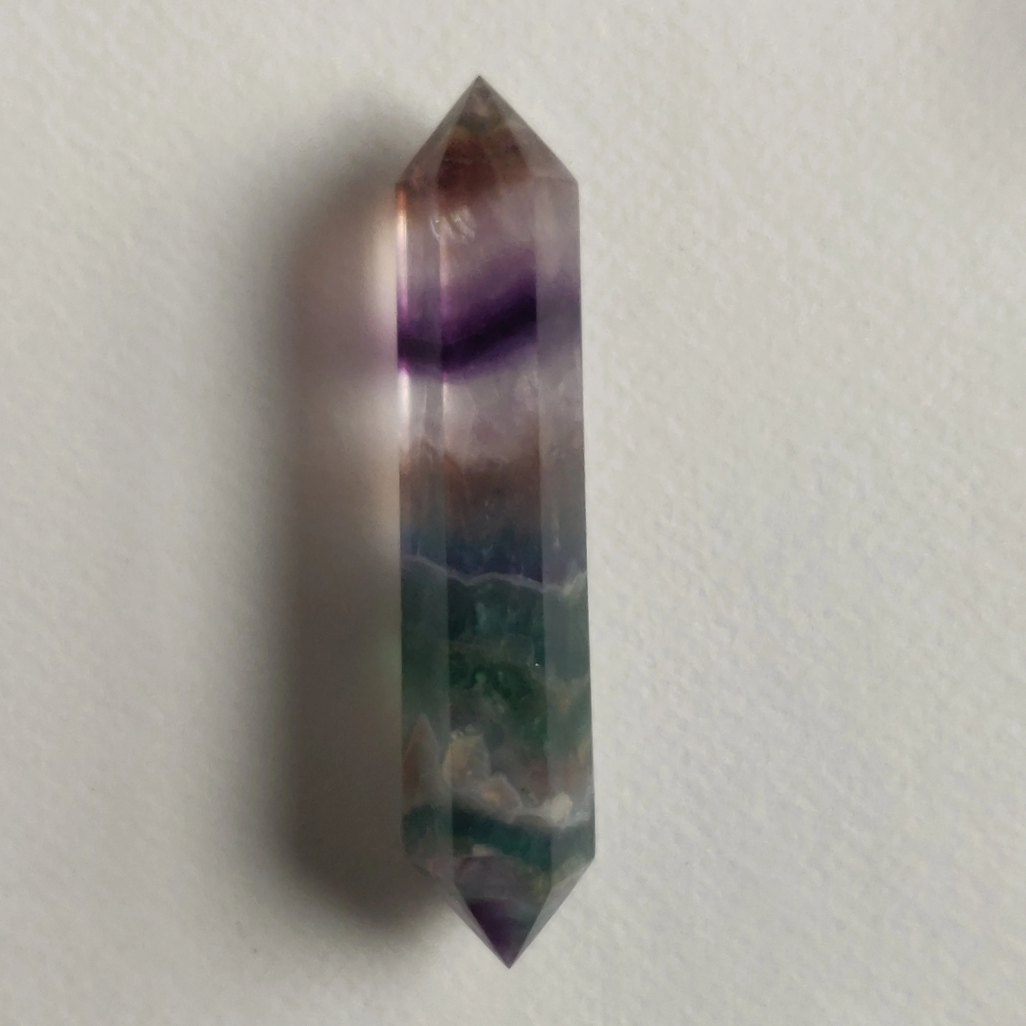 Double Terminated Rainbow Fluorite Point (#5)