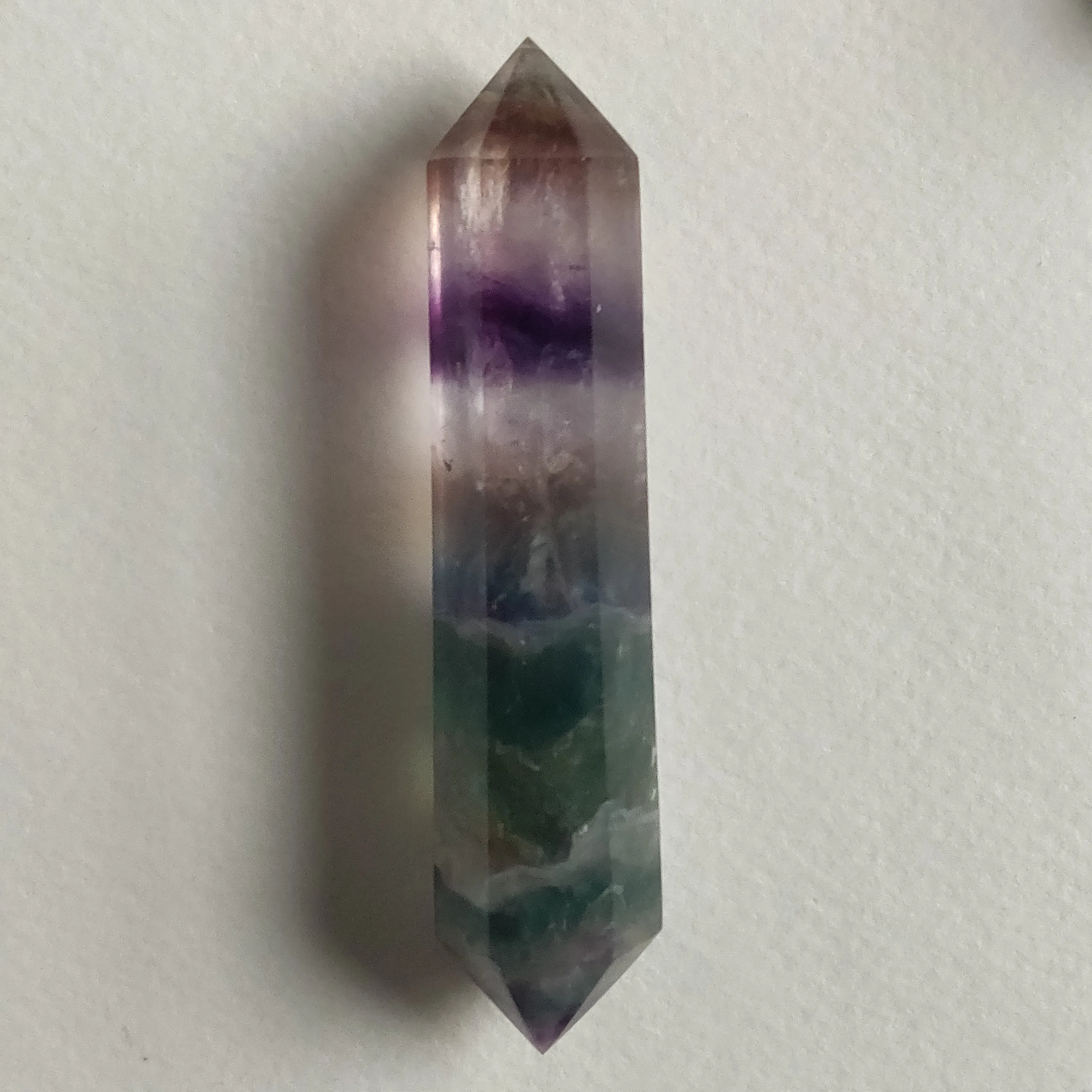 Double Terminated Rainbow Fluorite Point (#5)