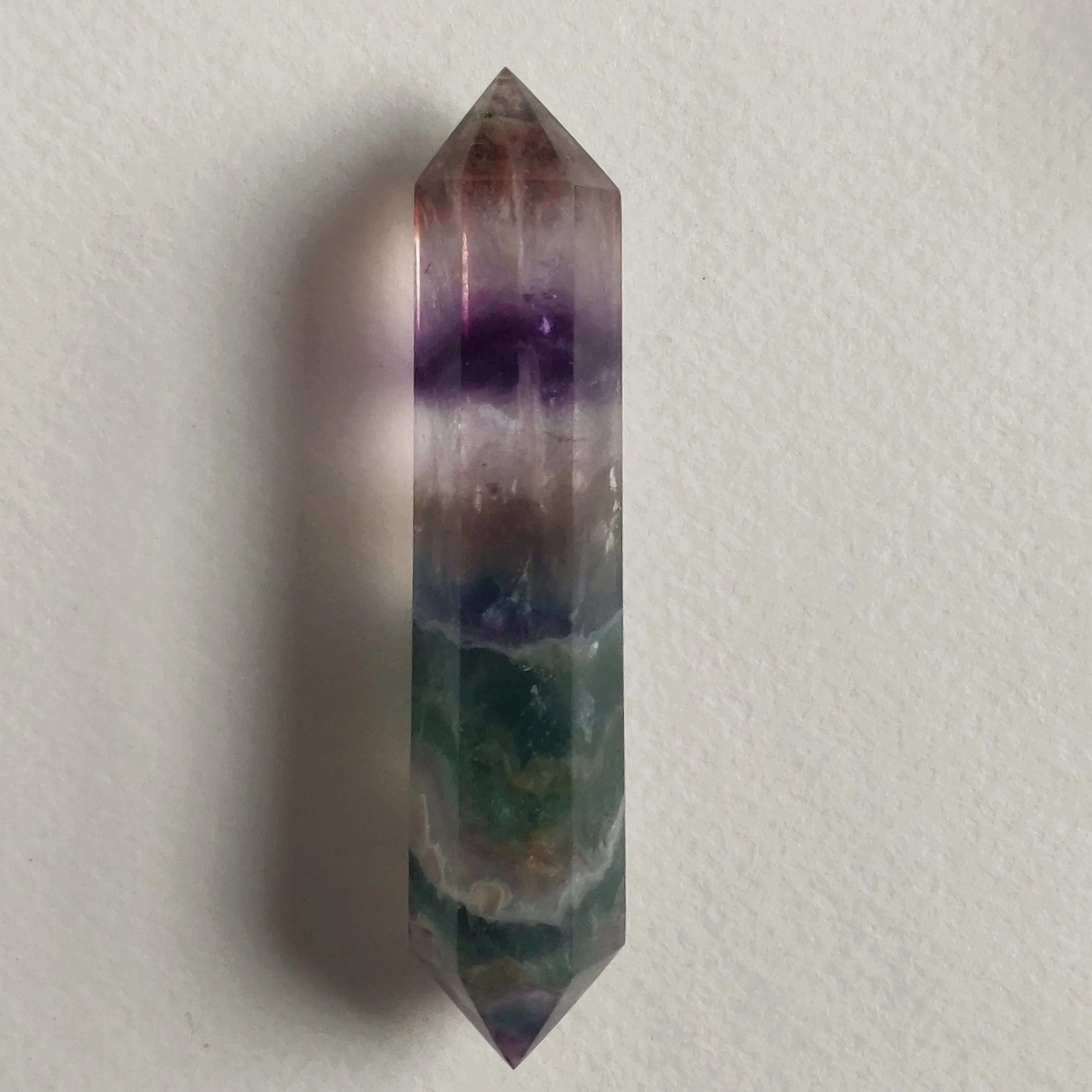 Double Terminated Rainbow Fluorite Point (#5)