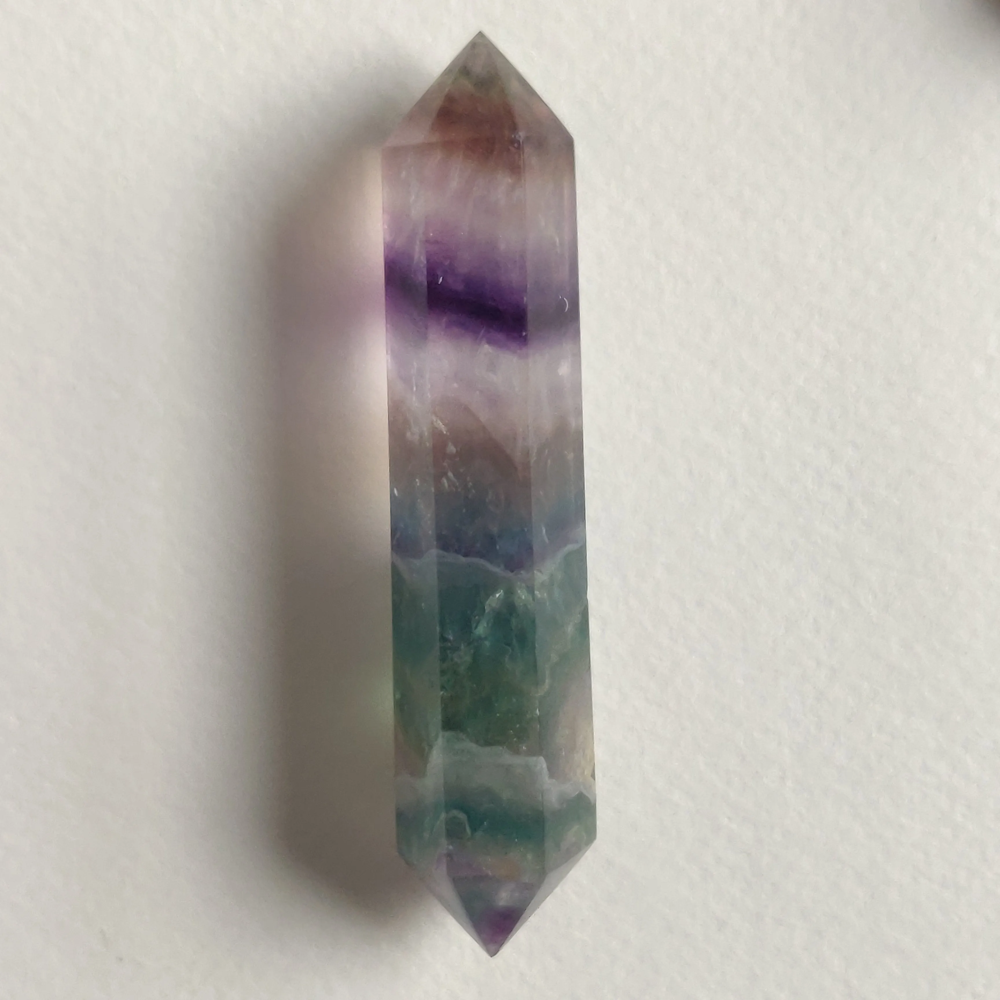 Double Terminated Rainbow Fluorite Point (#5)