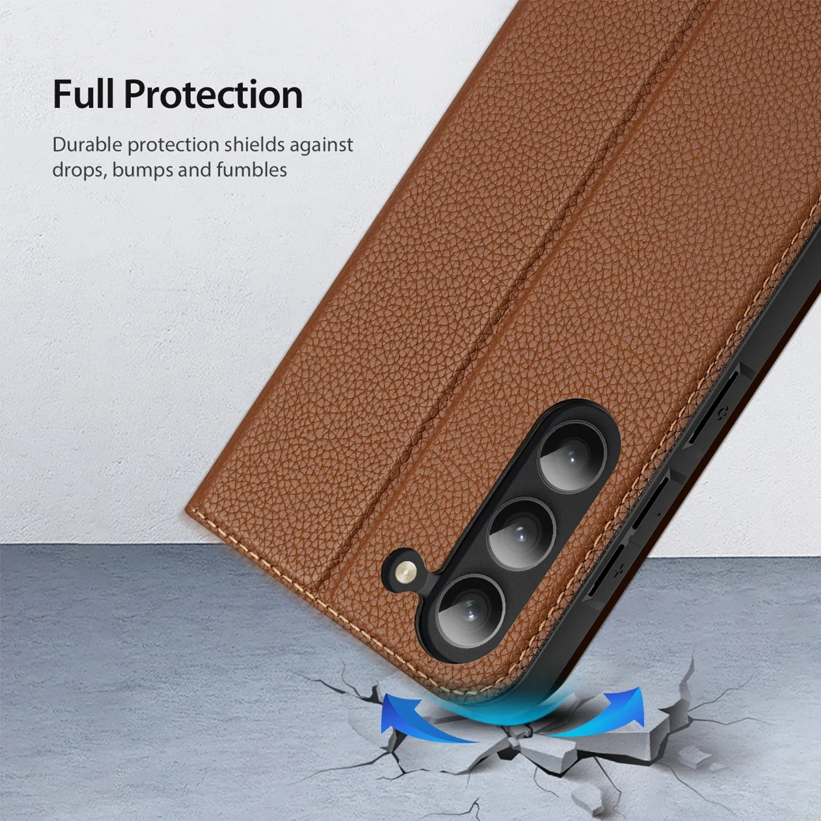 DUX DUCIS Skin X2 Tough Flip Wallet Stand Case for Samsung Galaxy S23  (Plus) - Brown