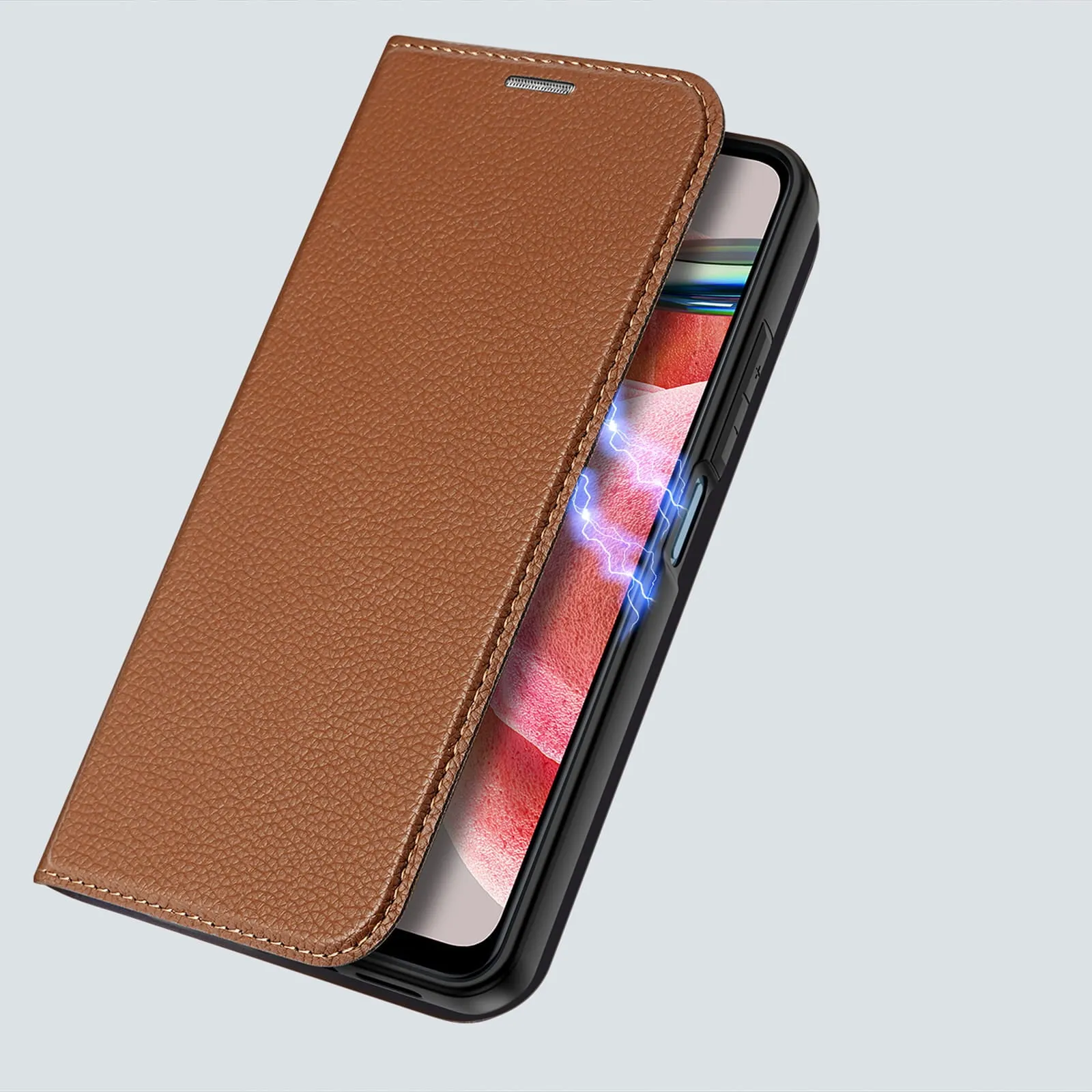 Dux Ducis Skin X2 Tough Rugged Flip Wallet Case for Xiaomi Redmi Note 12 4G - brown