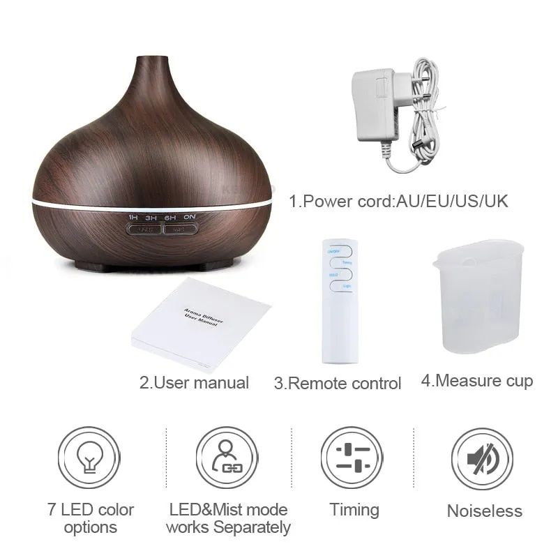 Electric Aroma Essential oil diffuser ultrasonic aromatherapy air humidifier 7 Color LED Night Light with remote control and APP