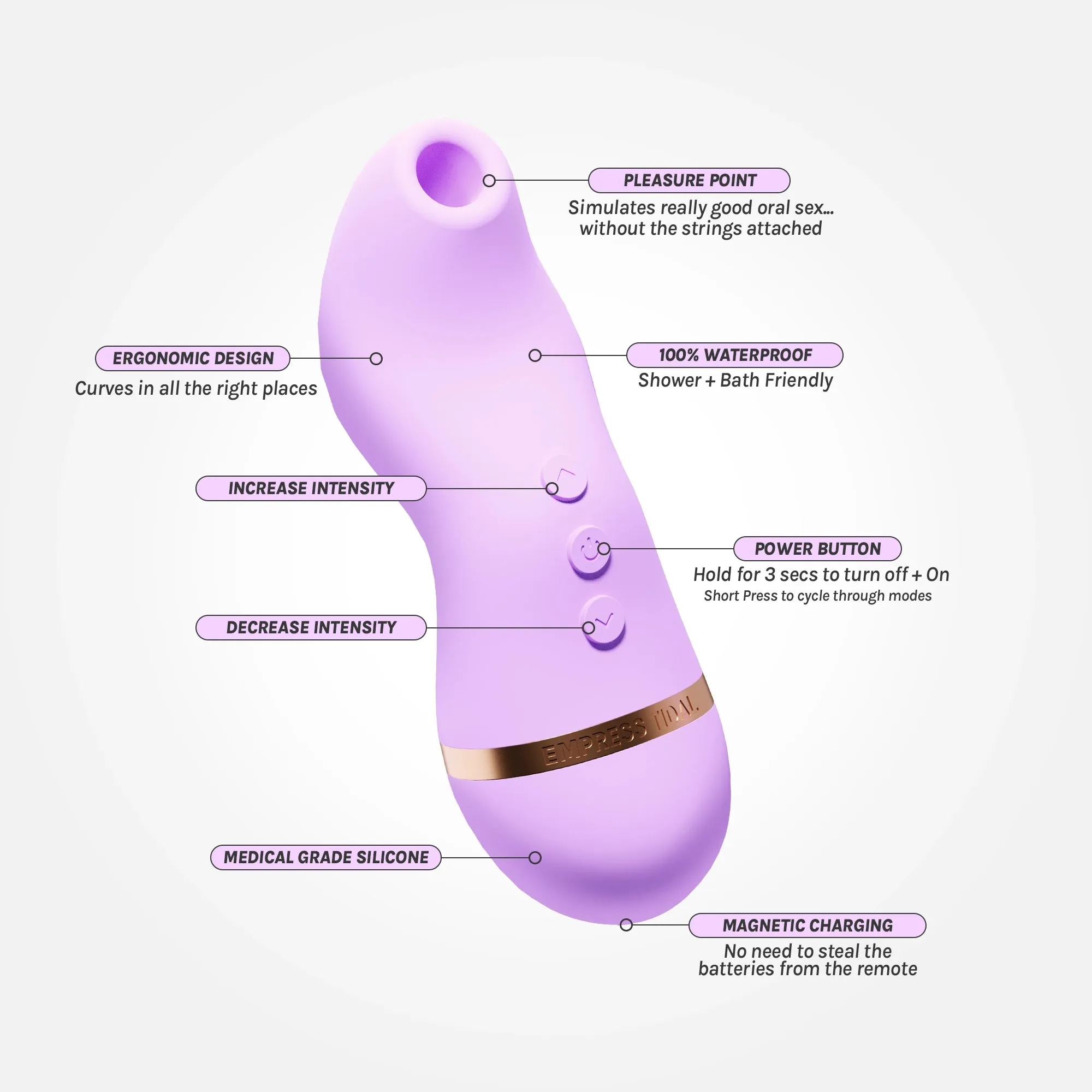 Empress Tidal - Lilac Rechargeable Clitoral Stimulator