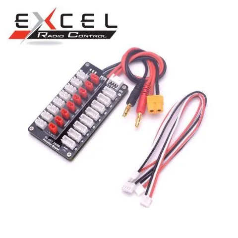 ExcelRC Para Board Parallel Charging Board XT60 and 4mm Banana Connector JST Plug 2S 3S