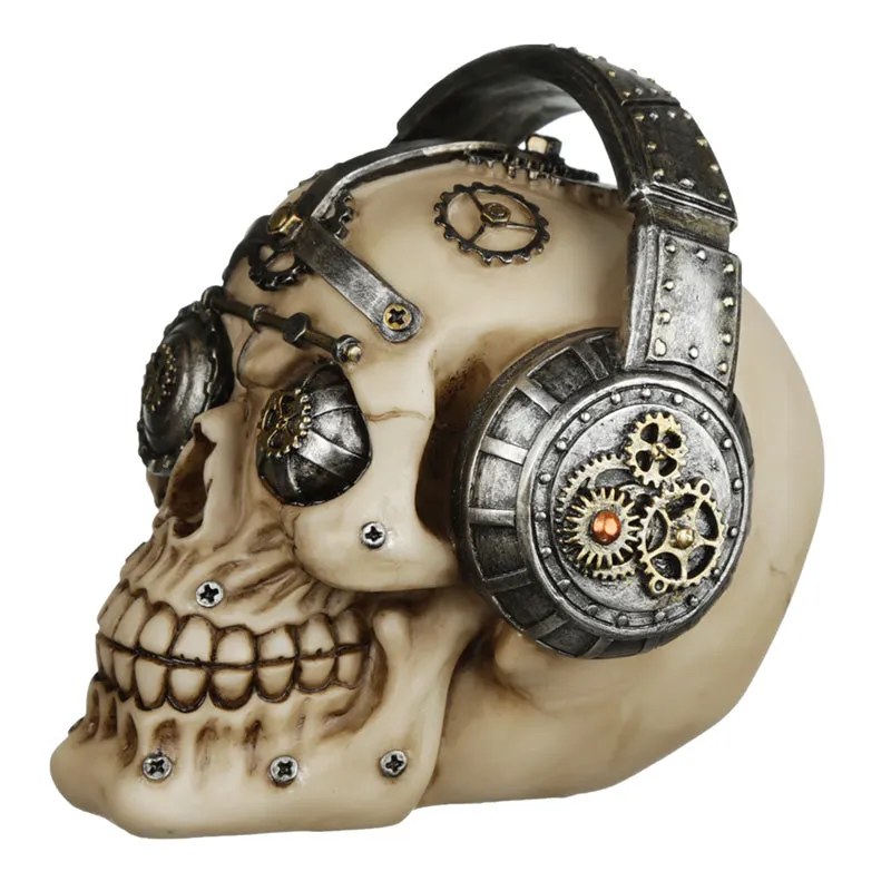 Fantasy Steampunk Skull Ornament - Headphones SK328