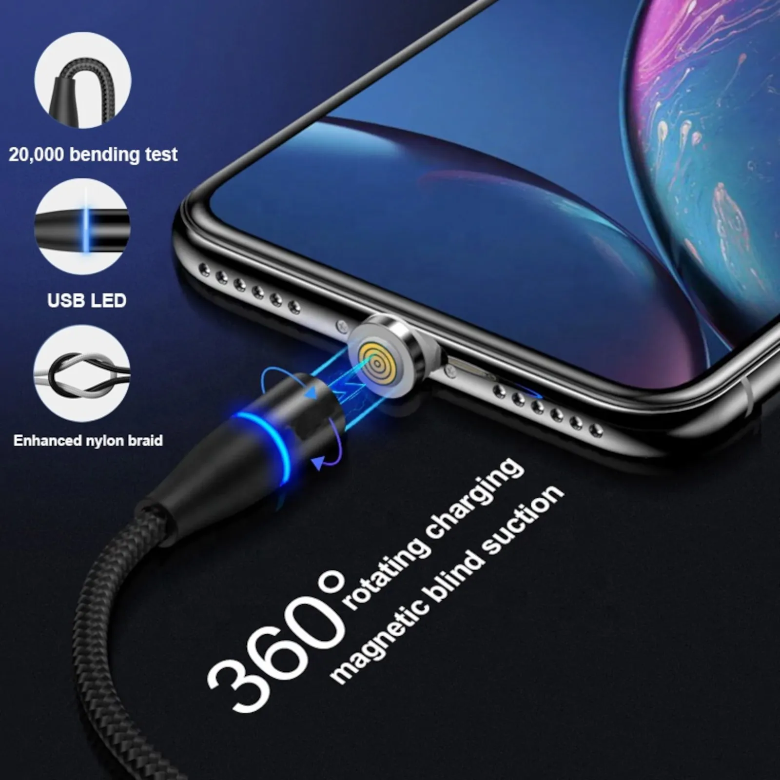 Fast Charging Magnetic Charging & Data Cable - Round Shape