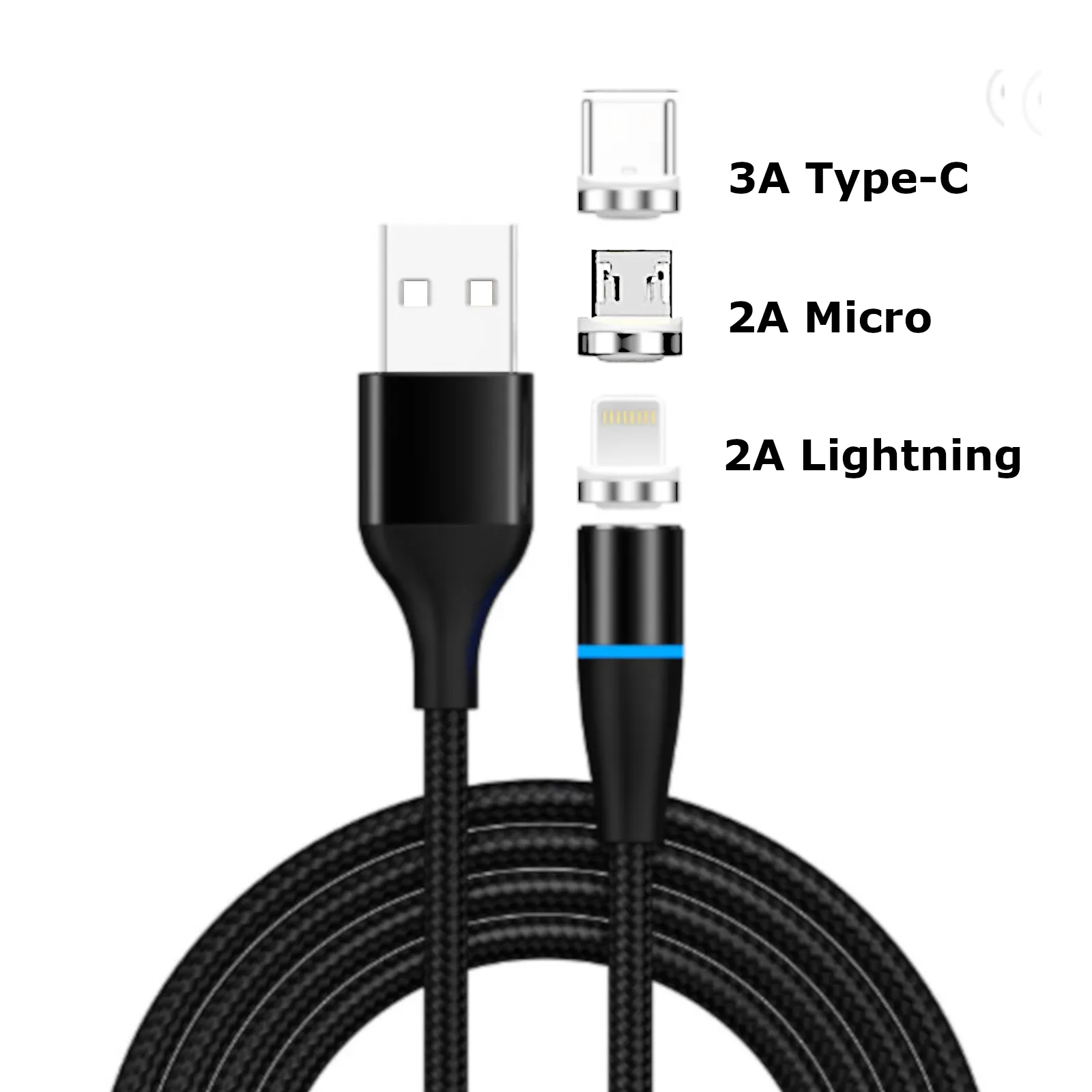 Fast Charging Magnetic Charging & Data Cable - Round Shape