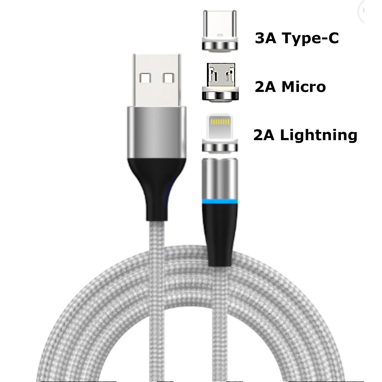 Fast Charging Magnetic Charging & Data Cable - Round Shape