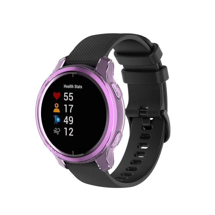 For Garmin Venu TPU Wrapped Empty Half Case Watch Case(Transparent Purple)