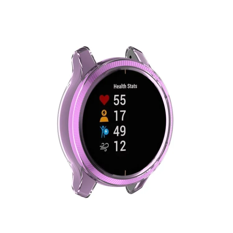 For Garmin Venu TPU Wrapped Empty Half Case Watch Case(Transparent Purple)