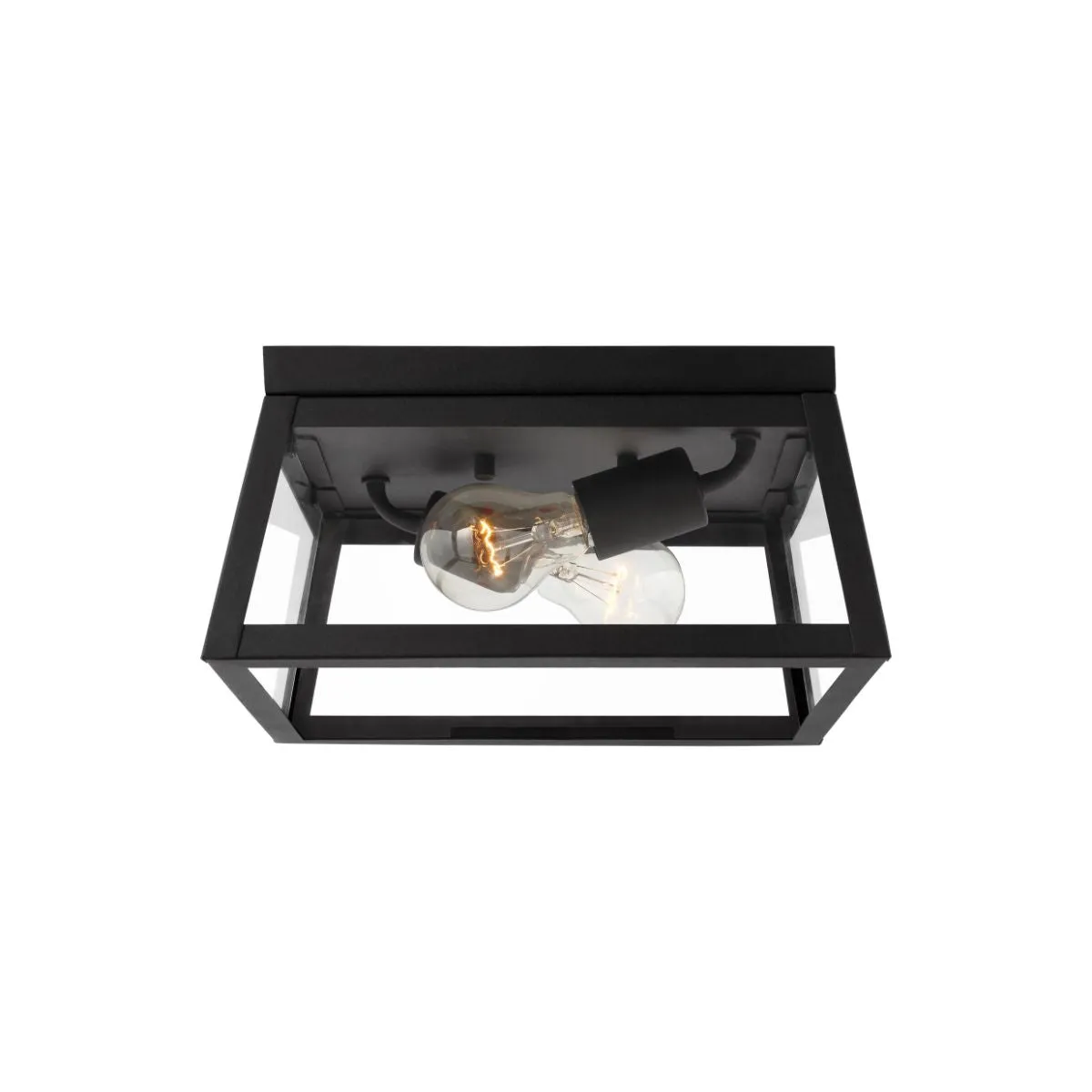 Founders 12 In. 2 Lights Outdoor Flush Mount Black finish