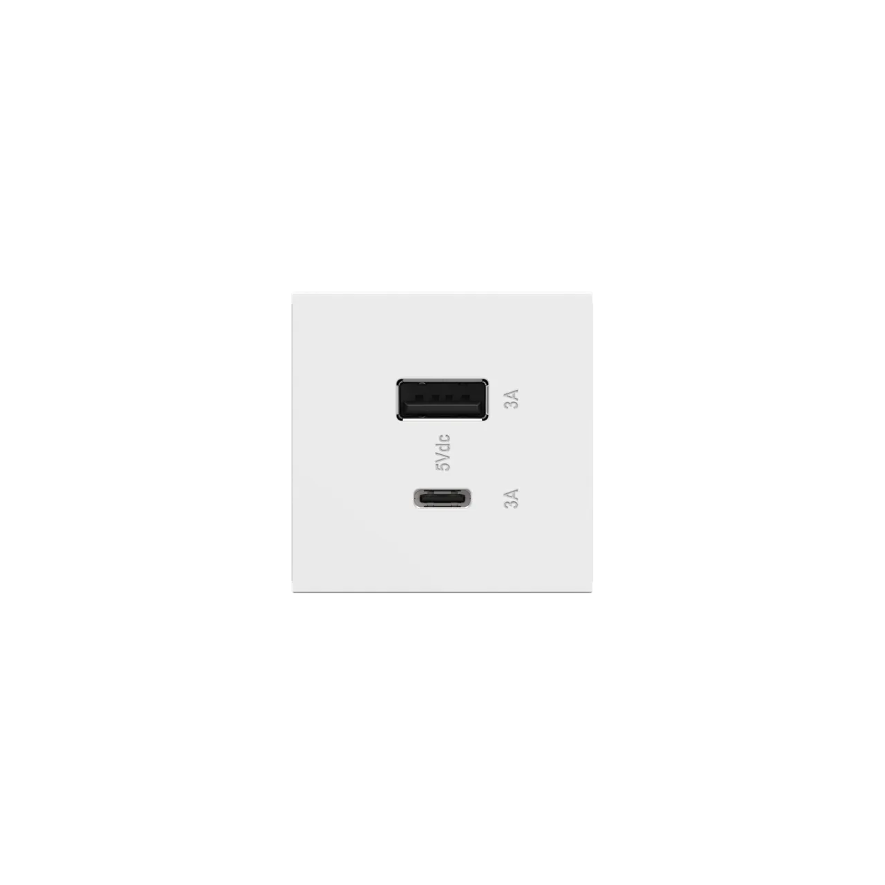 Full-Size, Hybrid USB Outlet, A/C USB Outlet, White