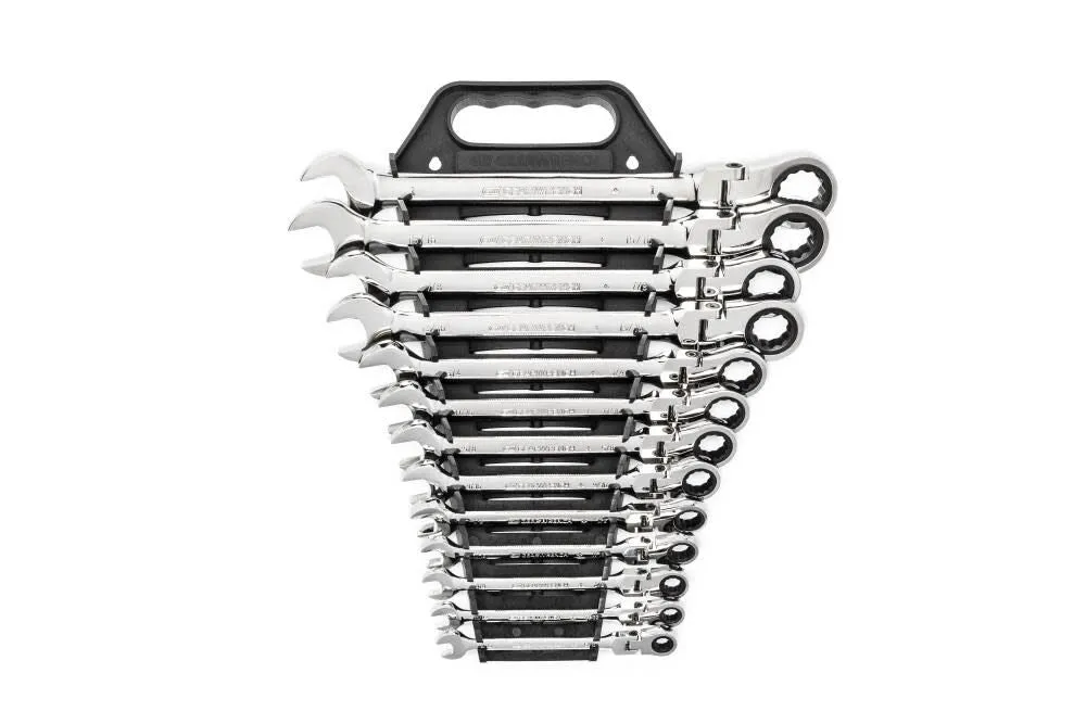 GEARWRENCH 13 Pc 72-Tooth 12 Point Flex Ratcheting Combination SAE Wrench Set