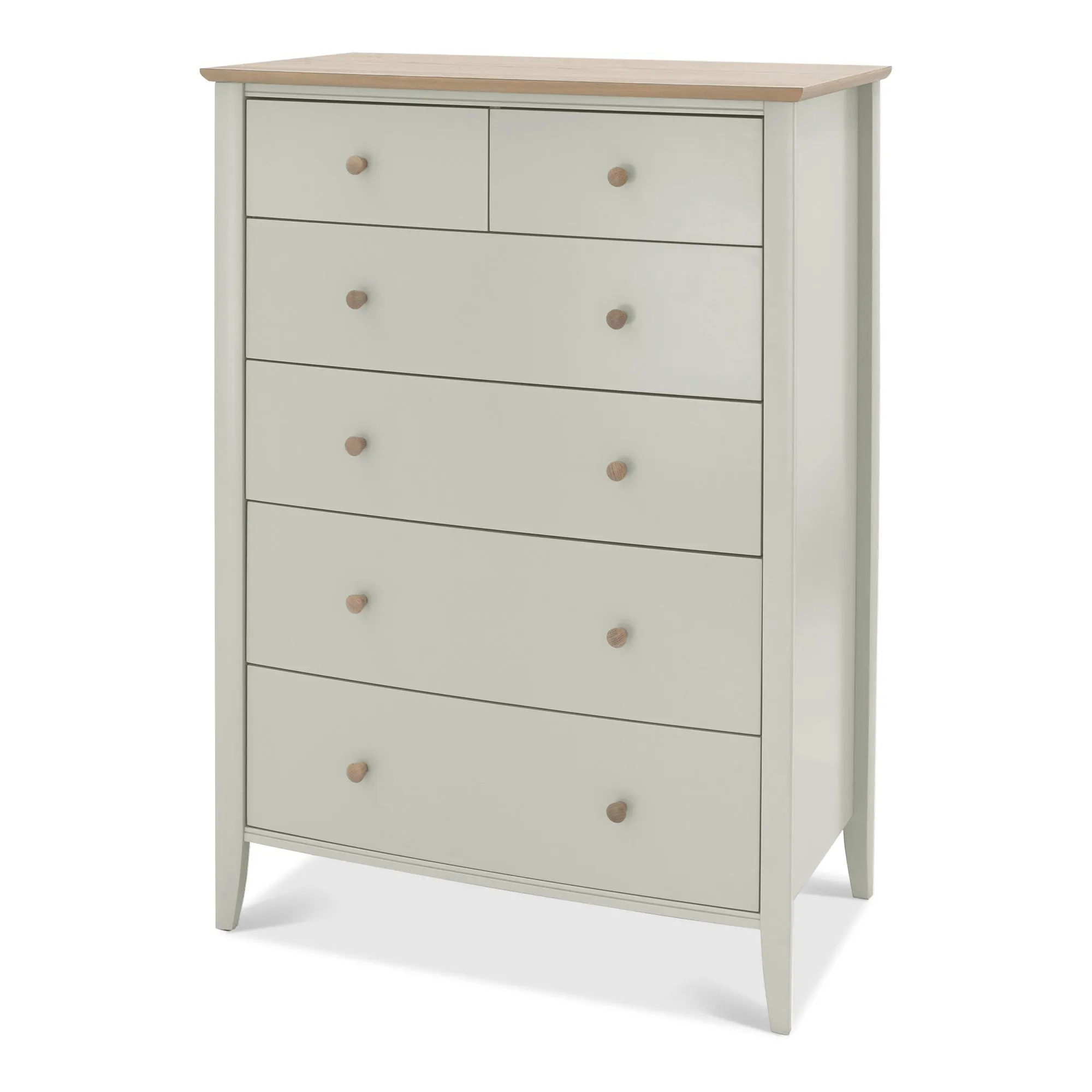 Grey Chest of Drawers with Oak Top