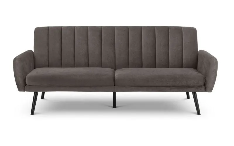 Grey Velvet Click Clack Sofa Bed