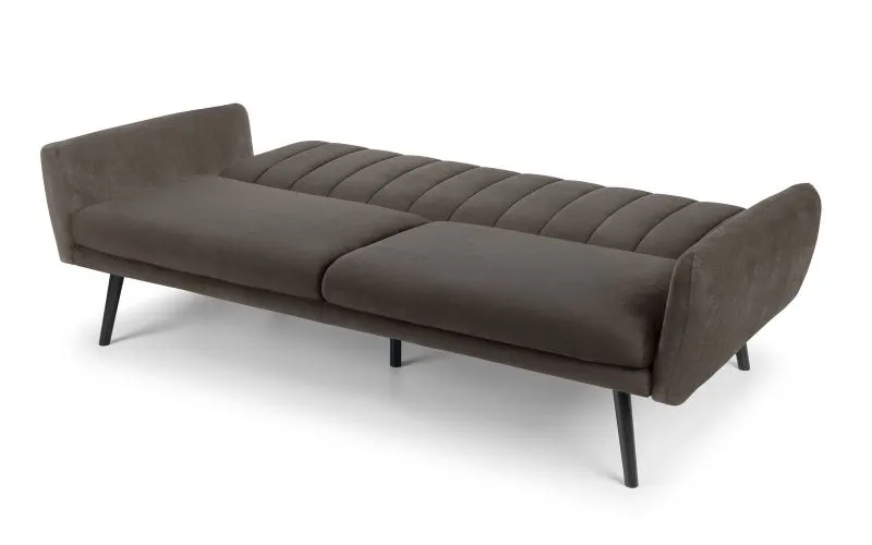 Grey Velvet Click Clack Sofa Bed