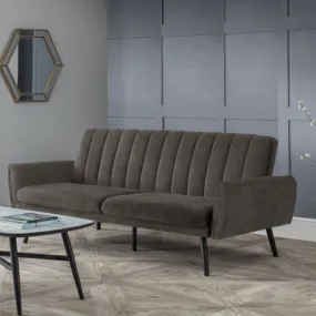 Grey Velvet Click Clack Sofa Bed