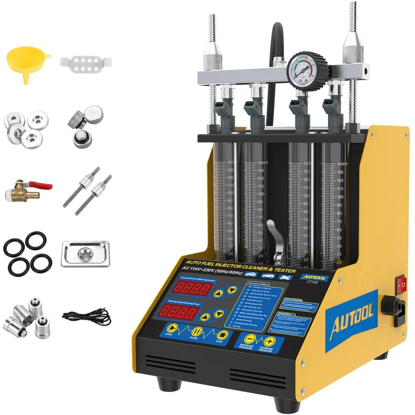 GT-CT150 - Autool Injector Tester Bench Ultrasonic Cleaner 4 Cylinder