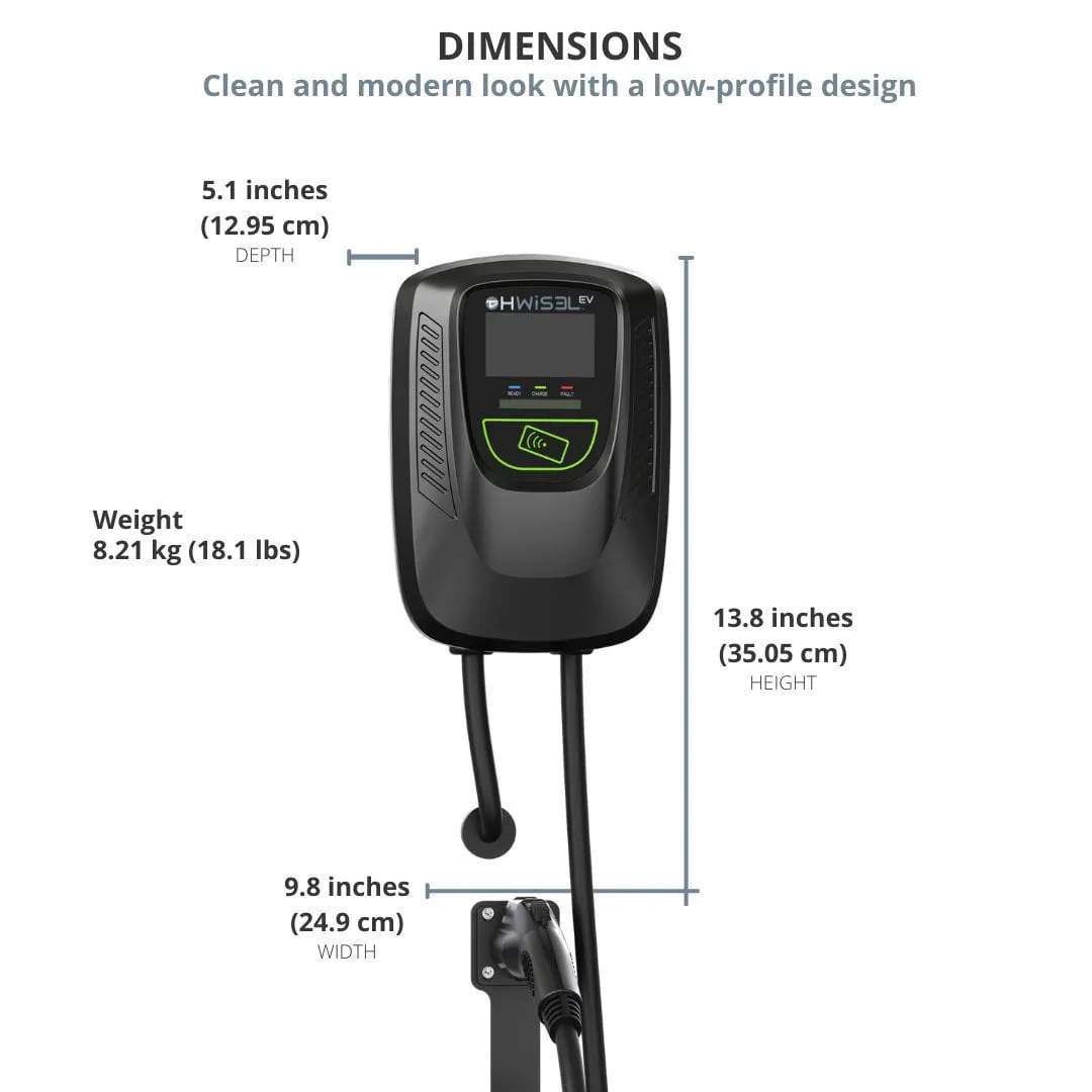 Hwisel EV Smart Charger Commercial Level 2, 48 Amp, EVSE 11.5 kW