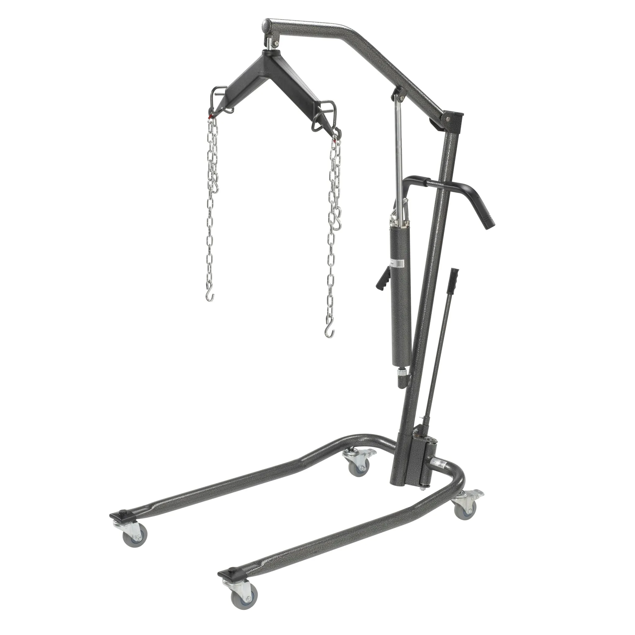 Hydraulic Patient Lift with Six Point Cradle, 3" Casters, Silver Vein