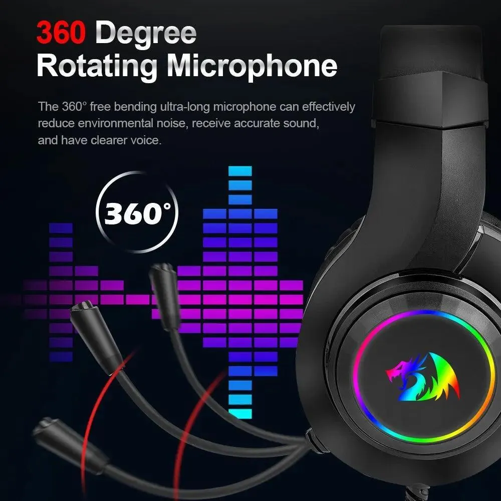 HYLAS H260 RGB Gaming Headphones with Surround Sound and Noise-Canceling Mic for Ultimate Gaming Experience