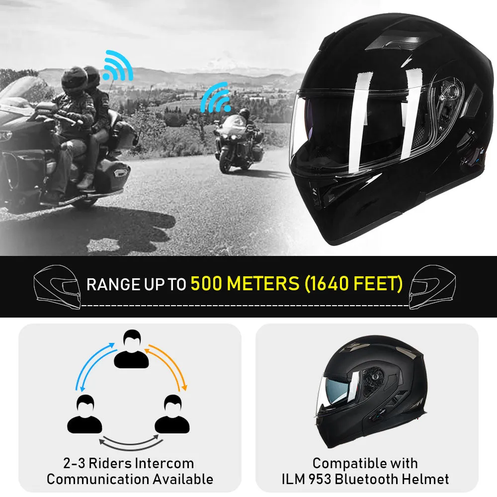 ILM Modular Flip up Full Face Bluetooth Motorcycle Helmet Model 902BT