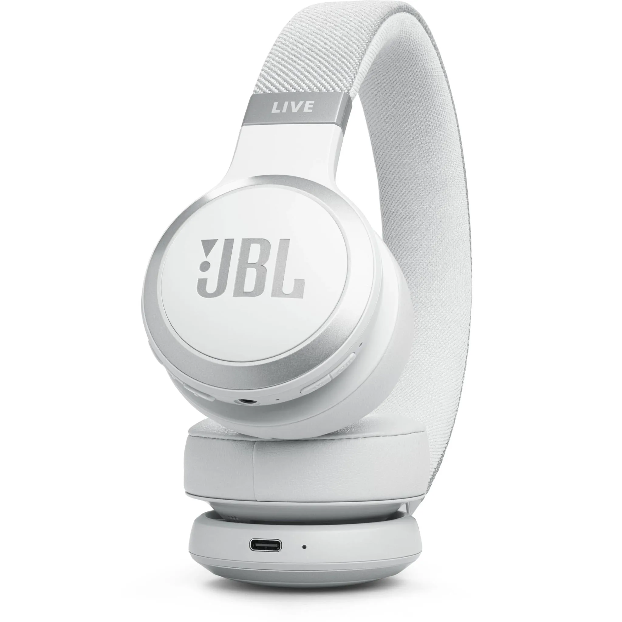 JBL Live 670 Wireless True Adaptive Noise Cancelling On-Ear Headphones (White)