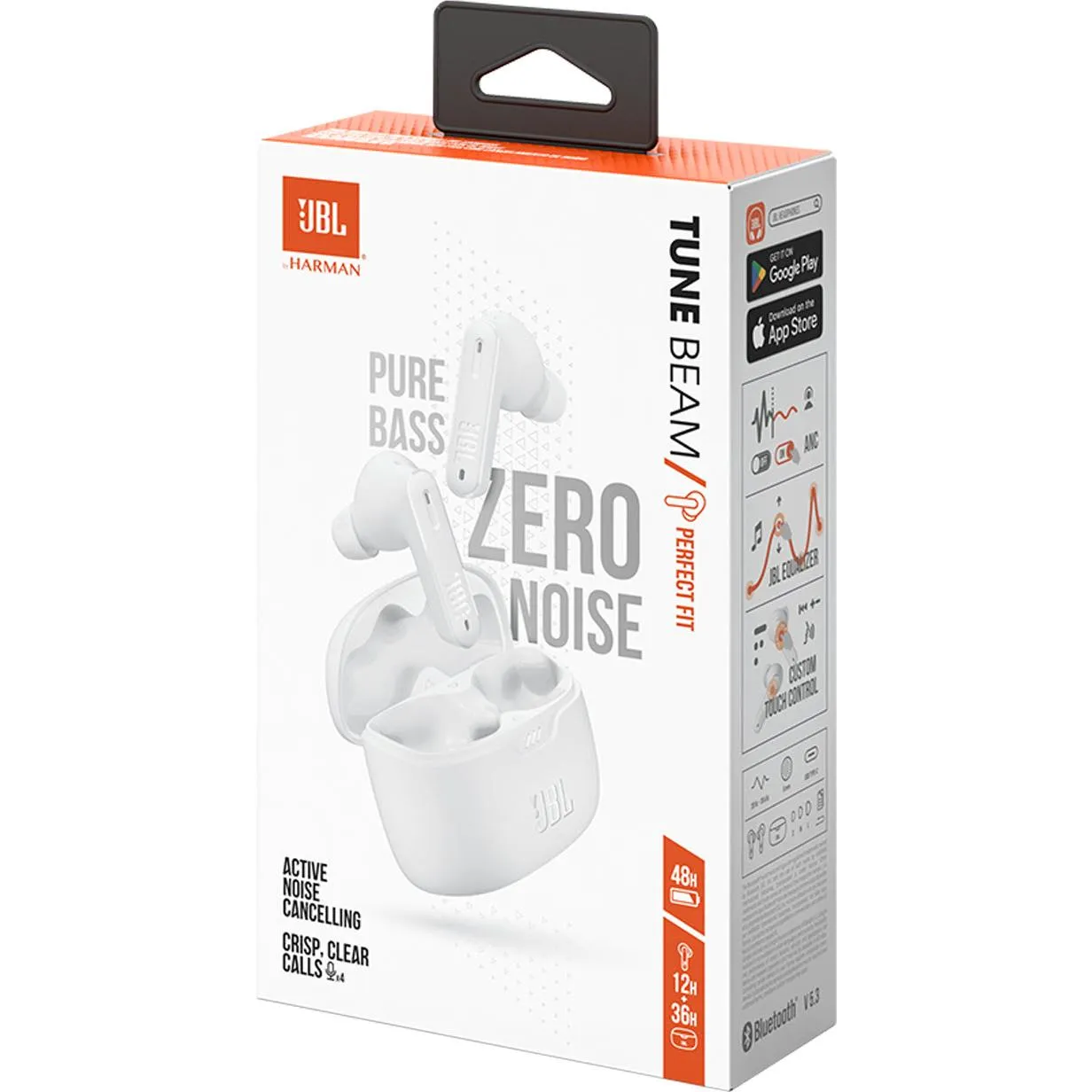 JBL Tune Beam TWS Noise Cancelling In-Ear Headphones (White)