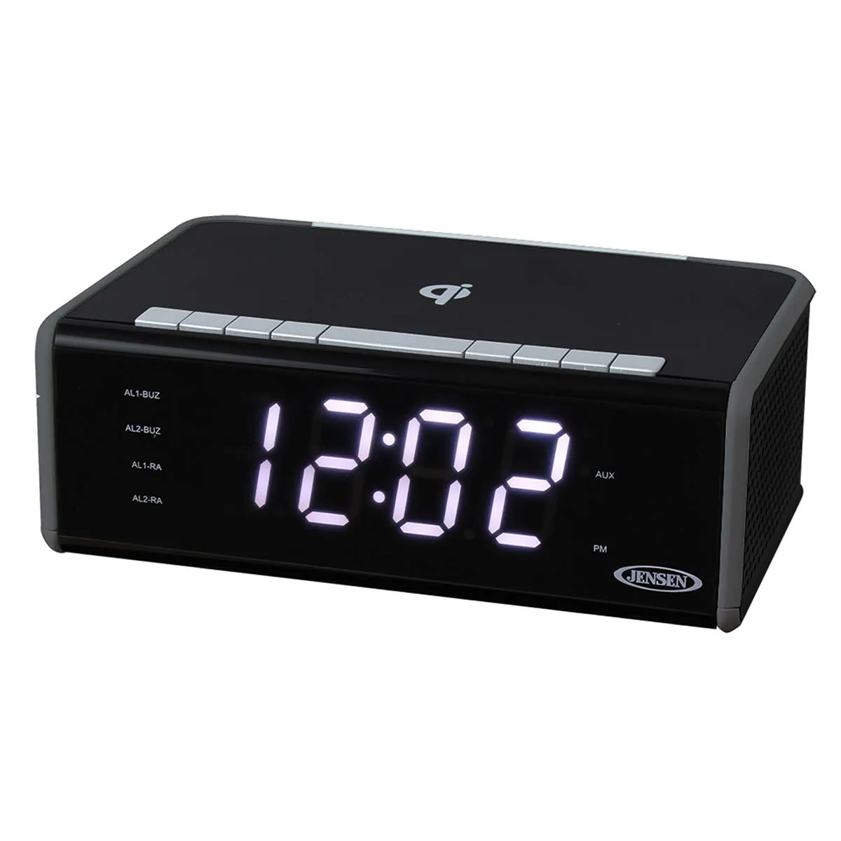 Jensen Audio Clock Radio with Qi Charging