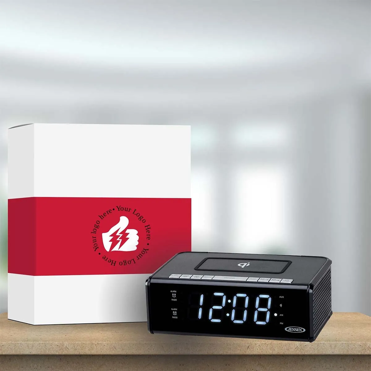 Jensen Audio Clock Radio with Qi Charging