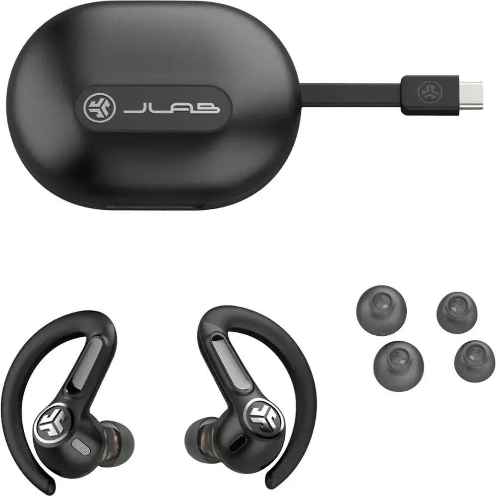 JLab EBEPICSPT3RBLK82 Epic Sport Active Noise Canceling 3 True Wireless Bluetooth Earbuds - Black