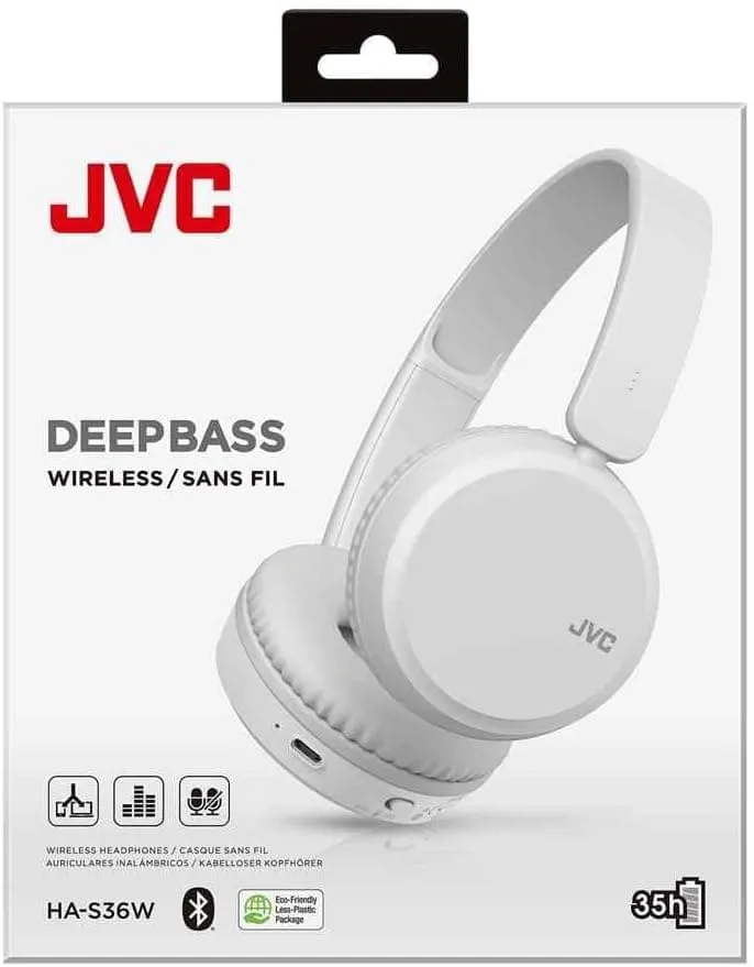 JVC On-Ear Bluetooth Headset - White (HA-S36W)