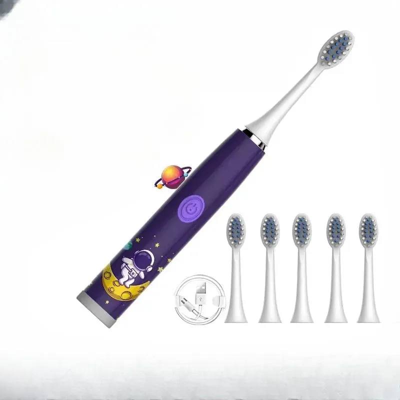 Kids Sonic Electric Toothbrush Colorful Cartoon For Kids Ultrasonic