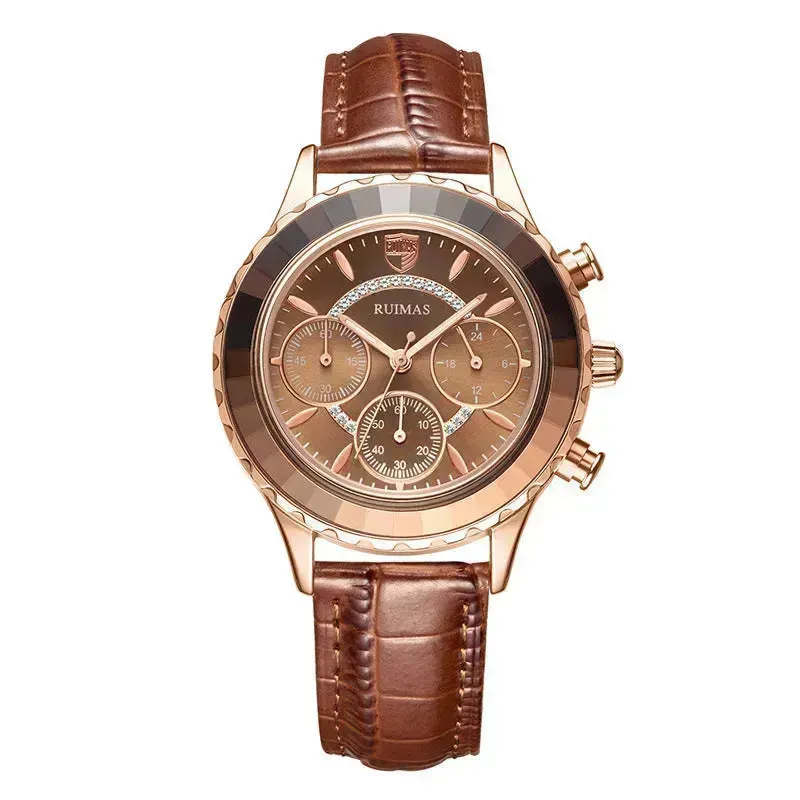 Leather Waterproof quartz watch