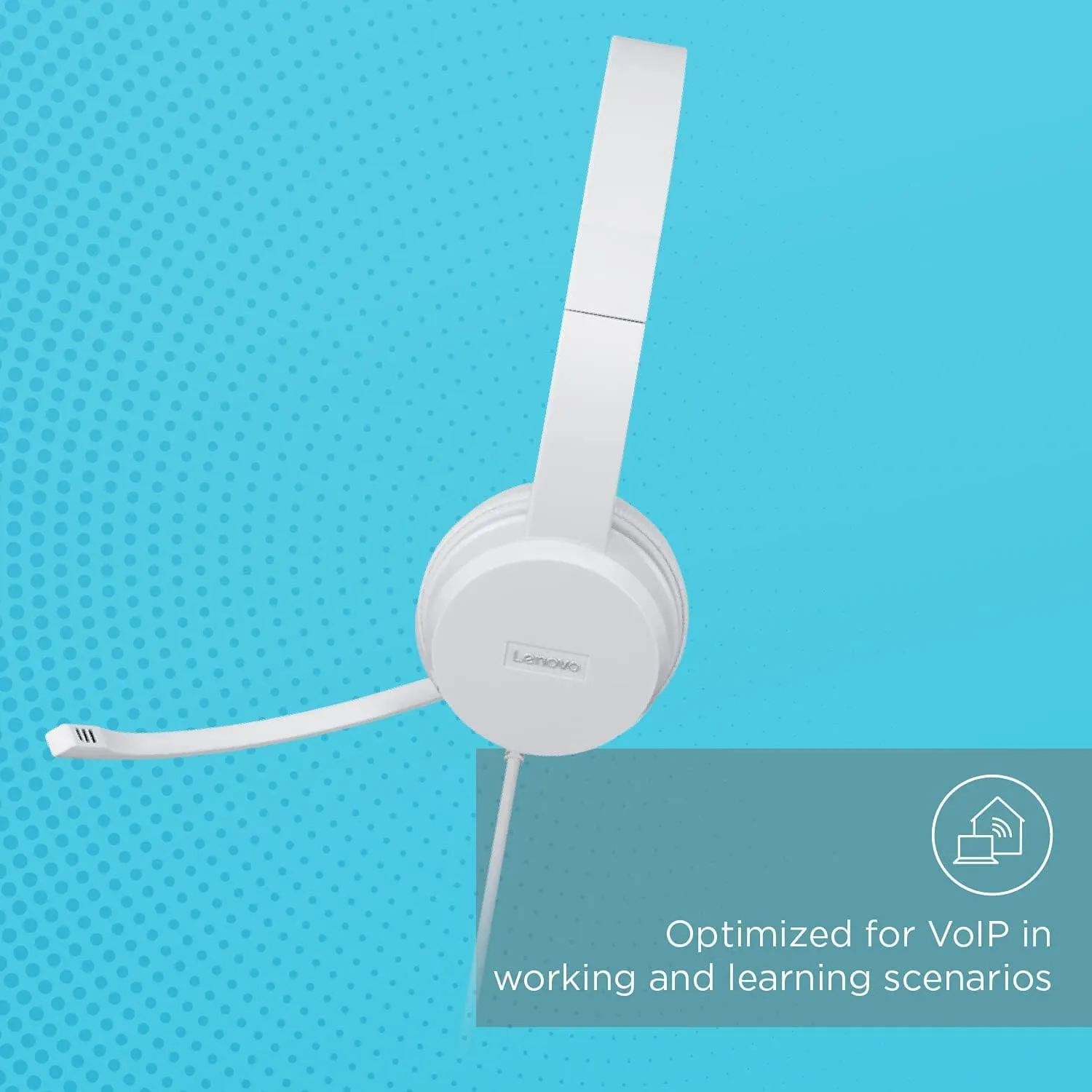 LENOVO 110 Stereo Headset - ClouLenovo 110 USB Stereo Headset, Noise Cancelling, Adjustable Boom Mic, Long Cable, Works with Chromebook - Silver/Grey (GXD1B67867)d Grey