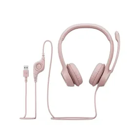 Logitech Headphones with Noise-Cancelling Microphone, Rose