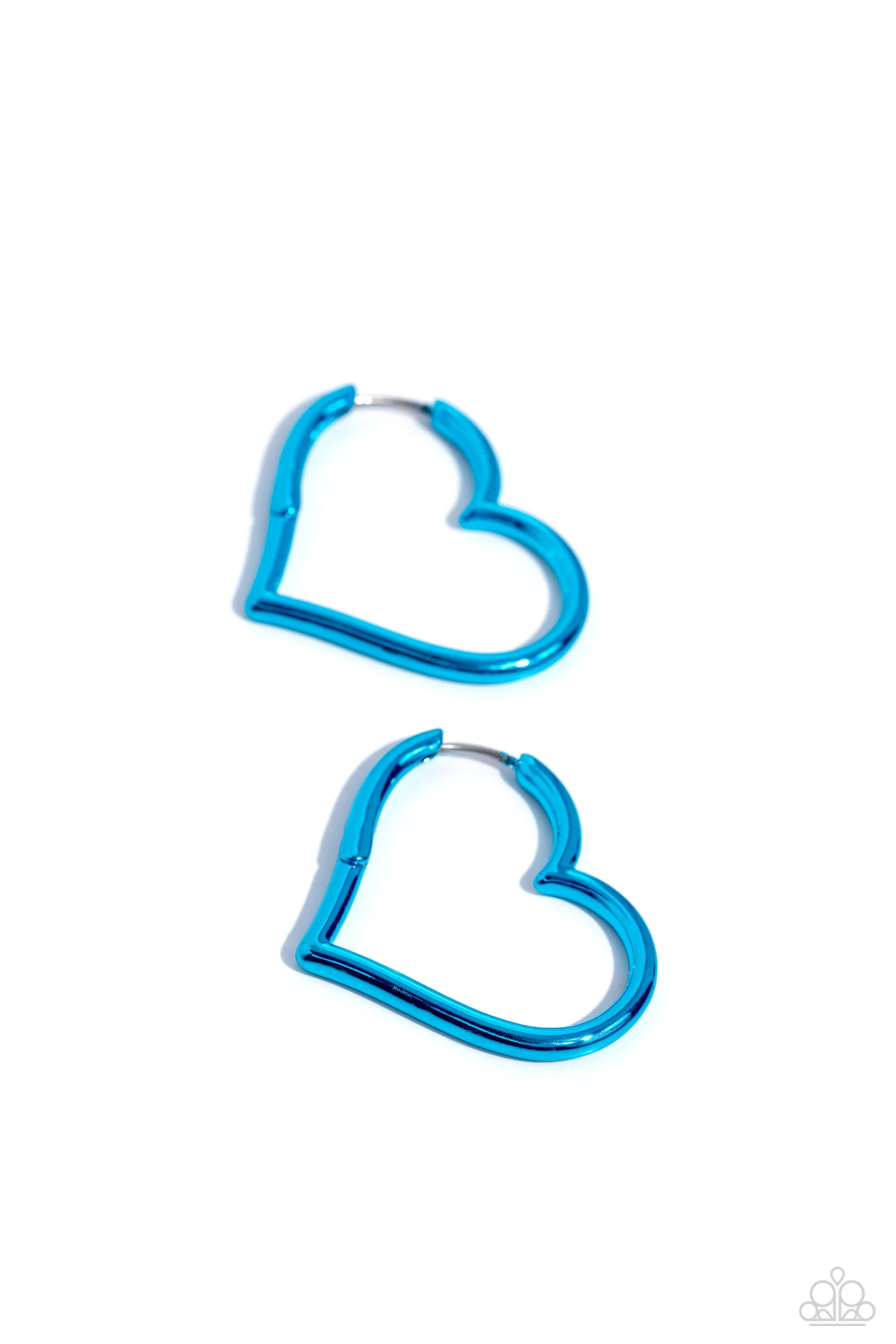 Loving Legend - Blue Heart Earrings - Paparazzi Accessories