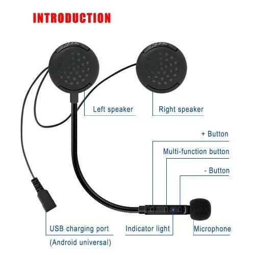 MaxTo M1 Motorcycle Riders BT Headphone Moto Helmet Headset Wireless Handsfree Stereo Earphone Motorcycle Helmet Headphones Phones/MP3/GPS Speaker