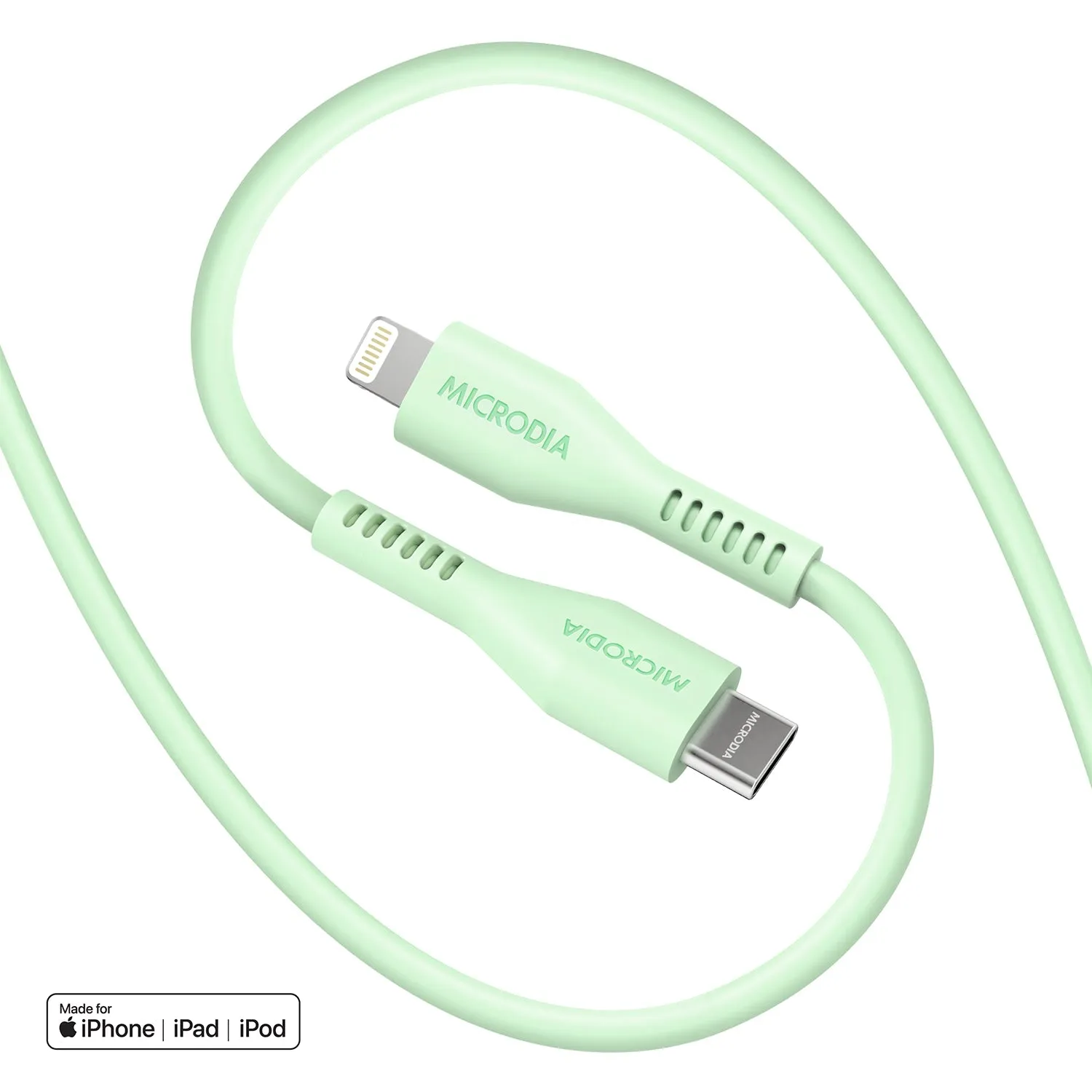 MICRODIA Fruitywire™ Liquid Silicon 60W USB-C to Lightning Charge & Sync Cable Interface USB-C (USB2.0), MFi Lightning Transfer Speed 480Mbps