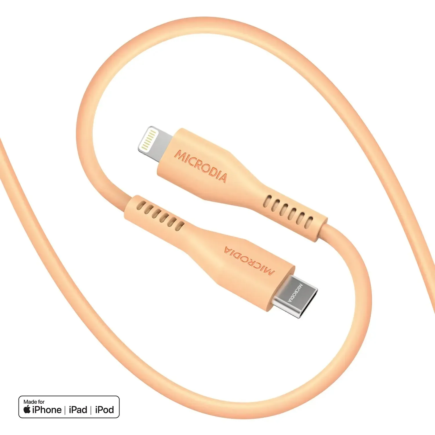 MICRODIA Fruitywire™ Liquid Silicon 60W USB-C to Lightning Charge & Sync Cable Interface USB-C (USB2.0), MFi Lightning Transfer Speed 480Mbps