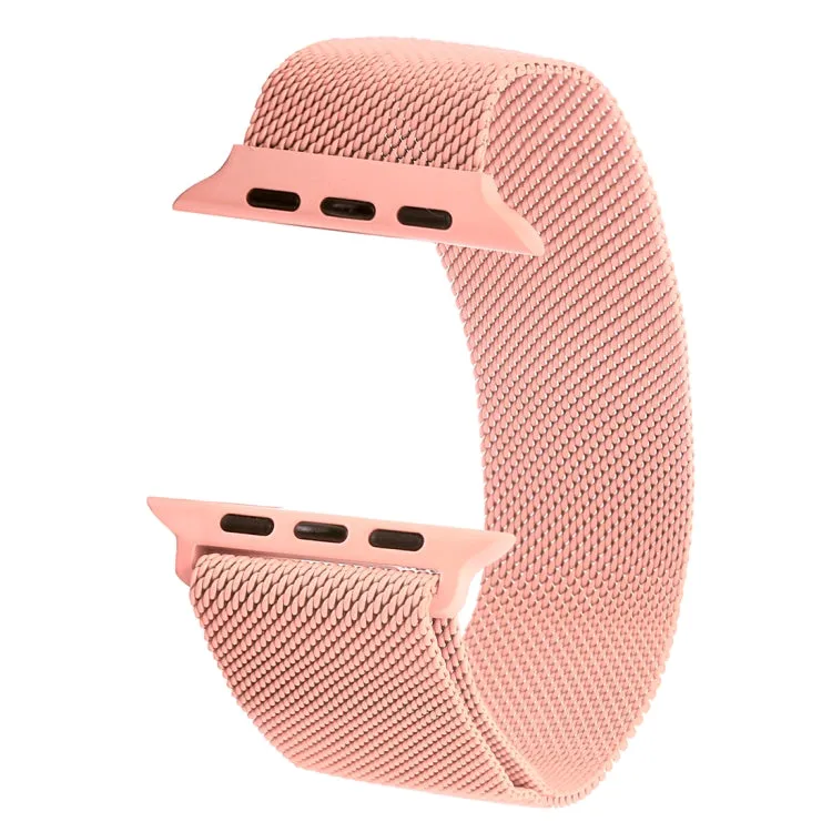 Milanese Loop Magnetic Stainless Steel Watch Band for Apple Watch Ultra 49mm&Watch Ultra 2 49mm / Series 10 46mm / 9&8&7 45mm / SE 3&SE 2&6&SE&5&4 44mm / 3&2&1 42mm(Pink)